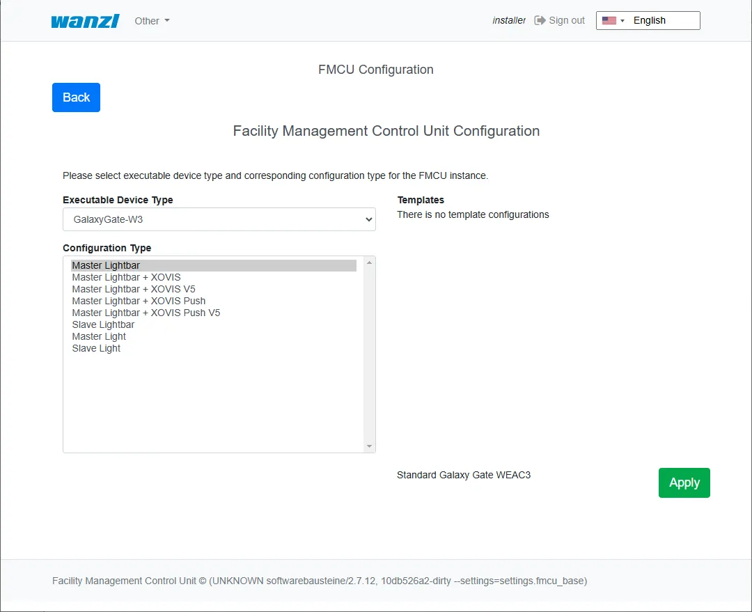 FMCU device type settings